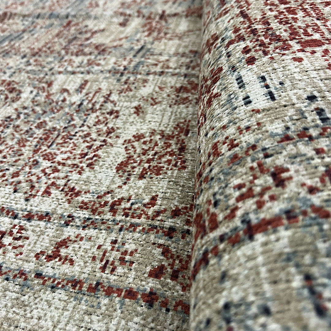 Tapis vintage lavable - Tosca - Beige / Rouge