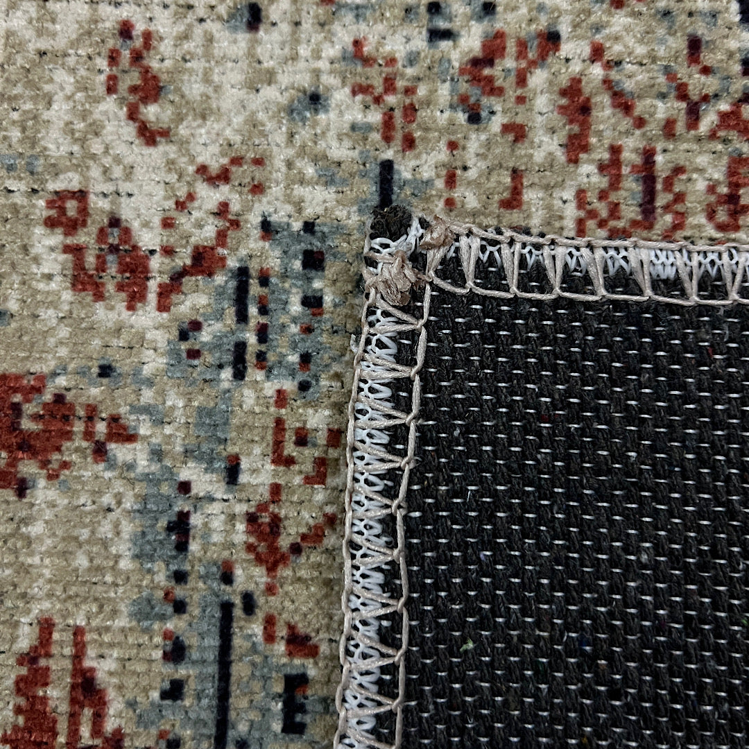 Tapis vintage lavable - Tosca - Beige / Rouge