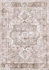 Tapis vintage lavable - Oria - Beige / Crème