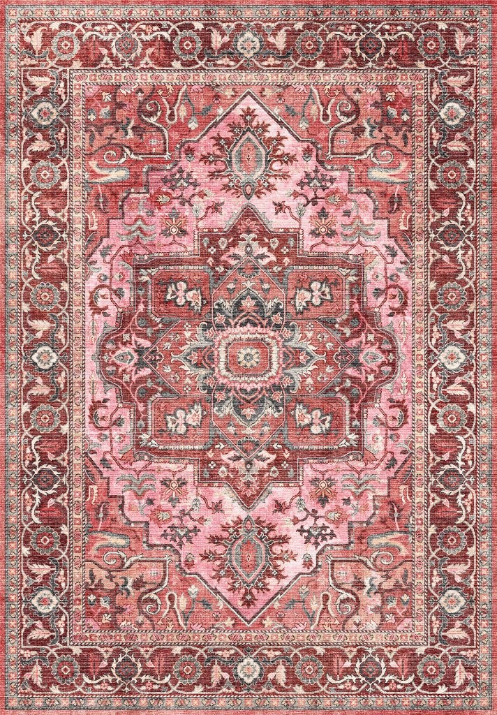 Tapis vintage lavable - Oria - Vert