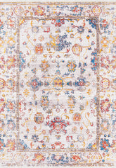 Tapis vintage lavable - Cap - Blanc / Multicolore