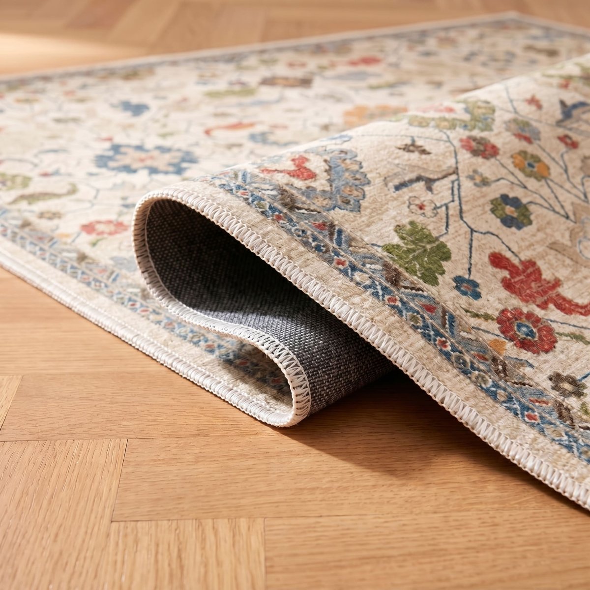 Tapis vintage lavable - Paddy - Crème - Saray Tapis