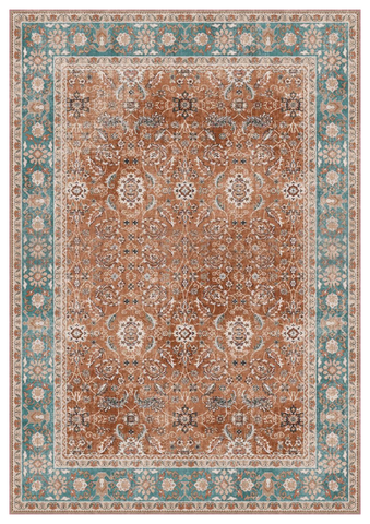 Tapis vintage lavable - Persan - Terra / Vert