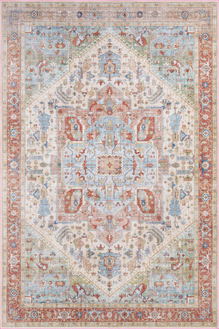 Tapis vintage lavable - Iris - Beige / Orange
