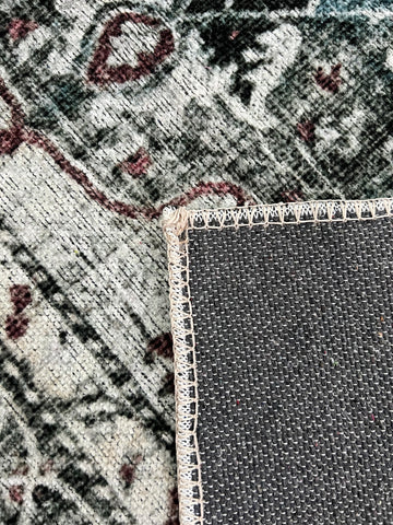 Tapis vintage lavable -  Oria - Vert / Multicolore