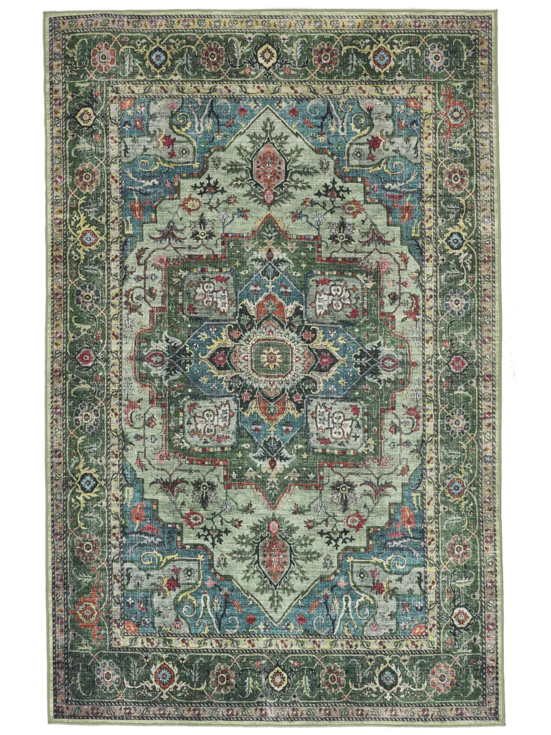 Tapis RugVista - Georgia Oriental Vert / Multicolore