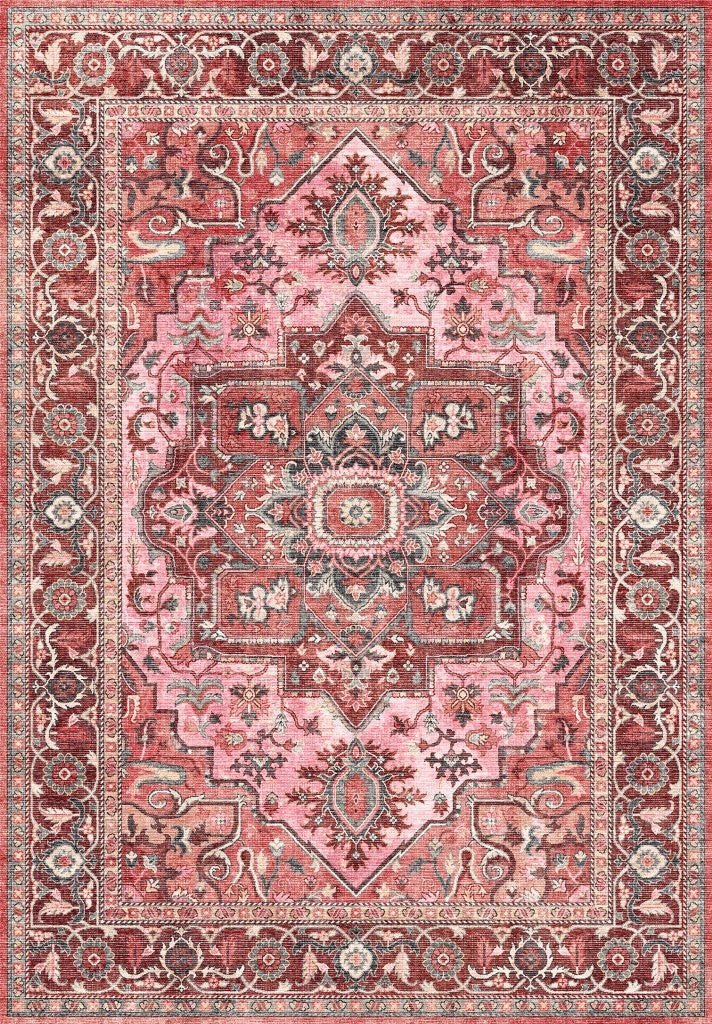 Tapis vintage lavable - Oria - Vert - Saray Tapis