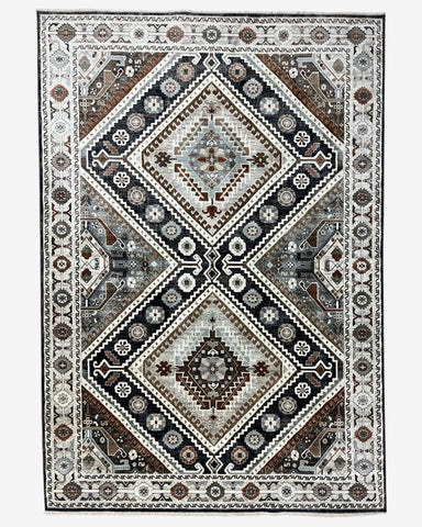 Kazakh - Bleu / Crème 200 x 300 cm